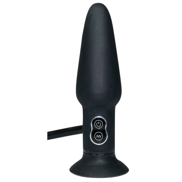 Анальный вибратор с функцией расширения True Black - 17 см