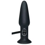 Анальный вибратор с функцией расширения True Black - 17 см