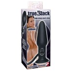Анальный вибратор с функцией расширения True Black - 17 см