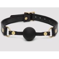 Черный кляп-шар Bound to You Faux Leather Ball Gag