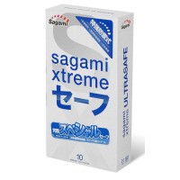 Презервативы Sagami Xtreme Ultrasafe с двойным количеством смазки - 10 шт.