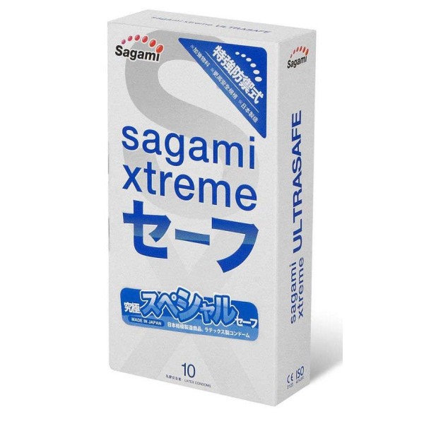 Презервативы Sagami Xtreme Ultrasafe с двойным количеством смазки - 10 шт