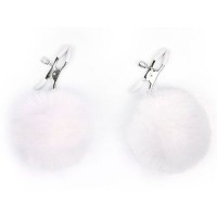 Зажимы для сосков с белым пушком Зажимы для сосков с белым пушком