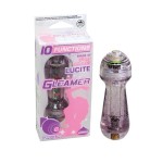 Фиолетовый мини-вибратор с блёстками Gleamer - 11,5 см