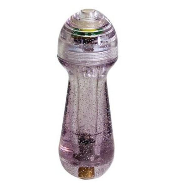 Фиолетовый мини-вибратор с блёстками Gleamer - 11,5 см