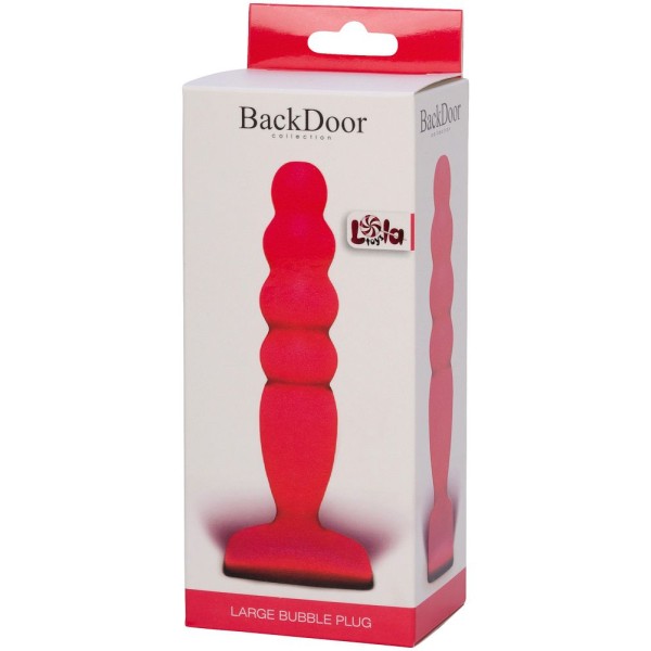 Розовый анальный стимулятор Large Bubble Plug - 14,5 см