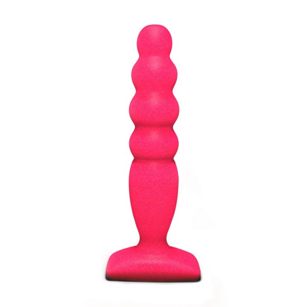 Розовый анальный стимулятор Large Bubble Plug - 14,5 см