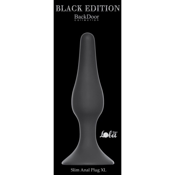 Чёрная анальная пробка Slim Anal Plug XL - 15,5 см