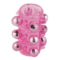 Розовая насадка c шариками Pleasure Sleeve Розовая насадка c шариками Pleasure Sleeve