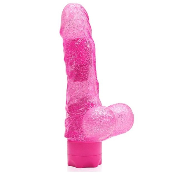 Розовый водонепроницаемый вибратор JELLY JOY ELASTIC ENIGMA MULTISPEED VIBE - 15 см