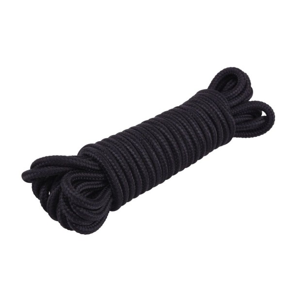 Хлопковая черная верёвка для любовных игр Mini Silk Rope - 10 м