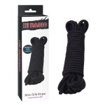 Хлопковая черная верёвка для любовных игр Mini Silk Rope - 10 м