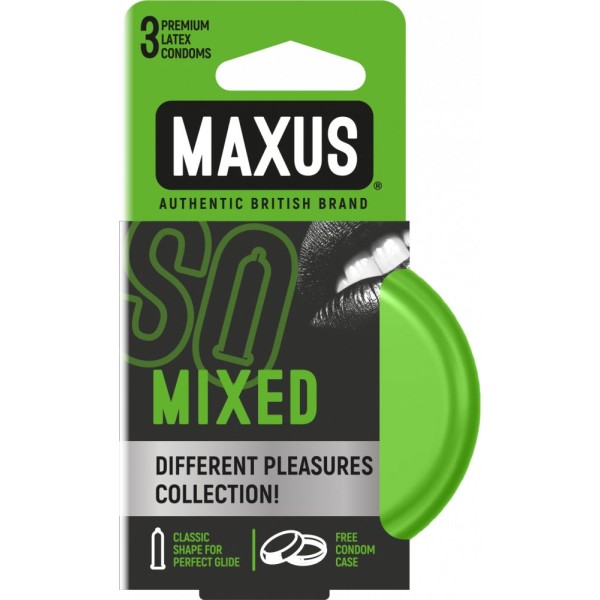 Презервативы в железном кейсе MAXUS Mixed - 3 шт