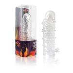 Закрытая прозрачная рельефная насадка Crystal sleeve - 13 см