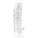 Закрытая прозрачная рельефная насадка Crystal sleeve - 13 см