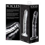 Прозрачный стеклянный фаллоимитатор Icicles №62 - 16,5 см