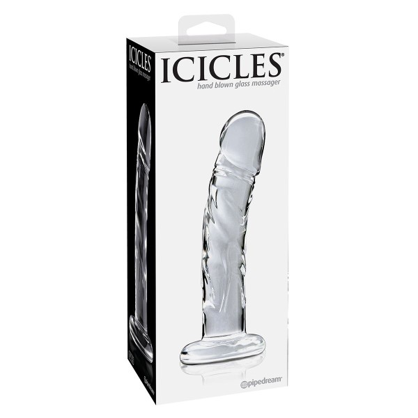 Прозрачный стеклянный фаллоимитатор Icicles №62 - 16,5 см