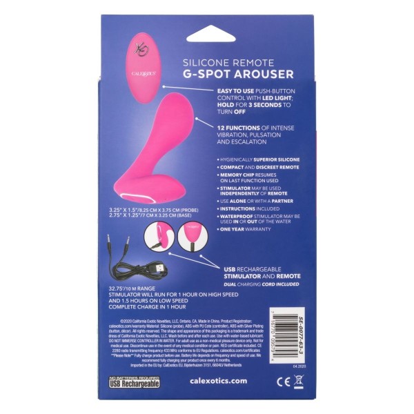 Розовый массажер G-точки Remote G Spot Arouser - 10,75 см