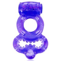 Фиолетовое эрекционное виброкольцо с шипами