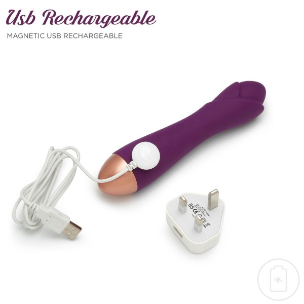 Фиолетовый вибратор Ooh La La Flower Vibrator - 18 см