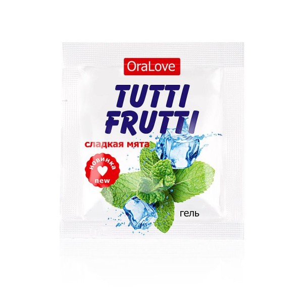 Пробник гель-смазки Tutti-frutti со вкусом мяты - 4 гр