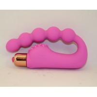 Розовый силиконовый вибромассажер в форме подковы Розовый силиконовый вибромассажер в форме подковы