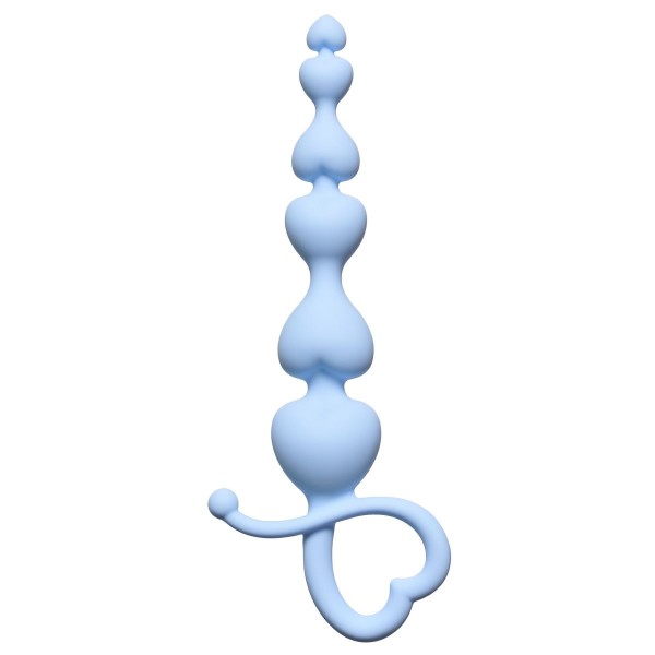 Голубая анальная цепочка Begginers Beads - 18 см