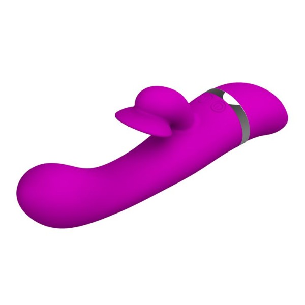 Вибратор Pretty Love Bert с клиторальным отростком - 18,8 см
