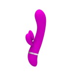 Вибратор Pretty Love Bert с клиторальным отростком - 18,8 см
