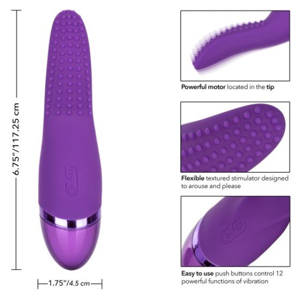 Фиолетовый вибромассажер Aura Tickler с шишечками - 17,25 см