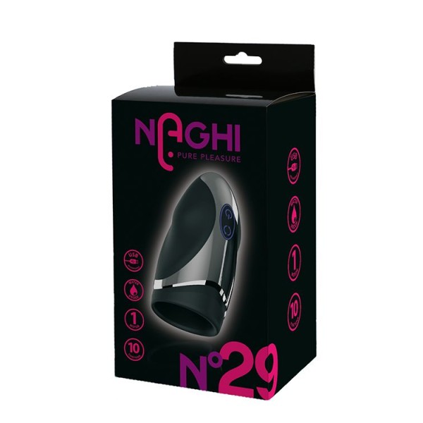 Черный вибромастурбатор NO29 RECHARGEABLE PENIS HEAD VIBE