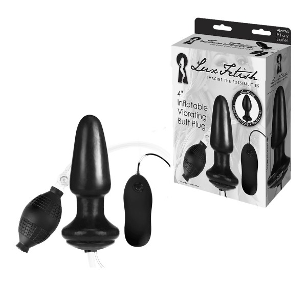 Надувная вибрирующая анальная пробка  Inflatable Vibrating Butt Plug - 10,2 см