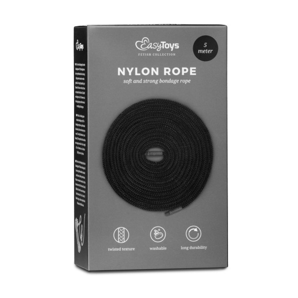 Черная веревка для бондажа Easytoys Bondage Rope - 5 м