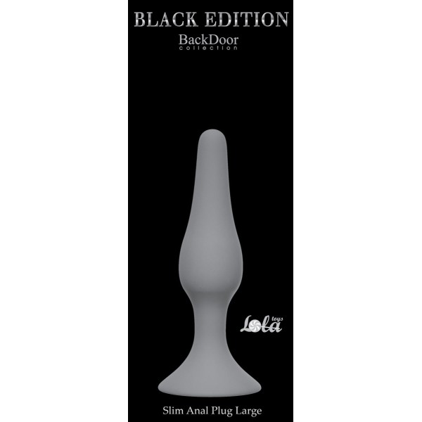 Светло-серая анальная пробка Slim Anal Plug Large - 12,5 см