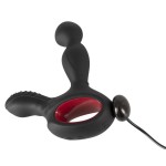 Черный вибромассажер простаты с нагревом и ротацией Prostate Plug - 14,5 см