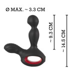 Черный вибромассажер простаты с нагревом и ротацией Prostate Plug - 14,5 см