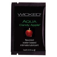 Лубрикант с ароматом сахарного яблока Wicked Aqua Candy Apple - 3 мл.