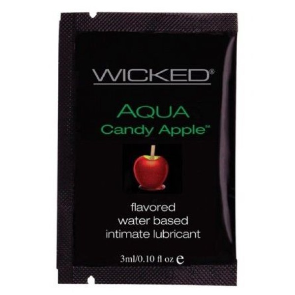 Лубрикант с ароматом сахарного яблока Wicked Aqua Candy Apple - 3 мл
