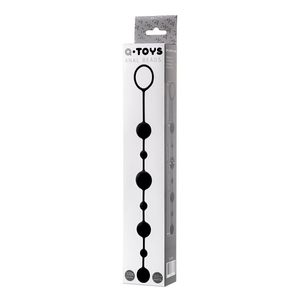 Черная анальная цепочка A-toys с шариками - 35,9 см