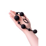 Черная анальная цепочка A-toys с шариками - 35,9 см