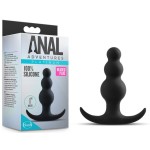 Чёрная фигурная анальная пробка Beaded Plug - 7,6 см