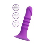 Фиолетовый анальный фаллоимитатор Drilly - 14 см