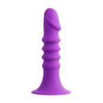 Фиолетовый анальный фаллоимитатор Drilly - 14 см