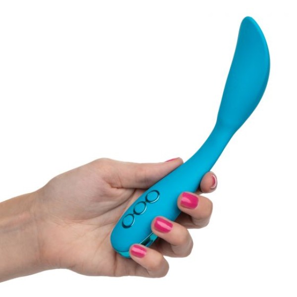 Голубой гнущийся вибратор Palm Springs Pleaser с функцией Power Boost - 15,25 см