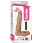 Телесная вибронасадка для двойного проникновения The Ultra Soft Double-Vibrating - 15,8 см