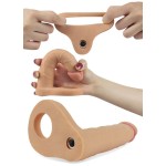 Телесная вибронасадка для двойного проникновения The Ultra Soft Double-Vibrating - 15,8 см
