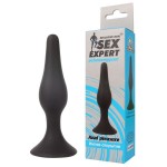 Чёрная анальная пробка Sex Expert - 9,5 см
