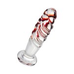 Стеклянная анальная втулка-спираль - 15,5 см