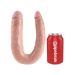 Телесный двусторонний фаллоимитатор U-Shaped Large Double Trouble - 44,4 см