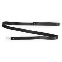 Черный гладкий поводок для ошейника с карабином - 112 см. Черный гладкий поводок для ошейника с карабином - 112 см.